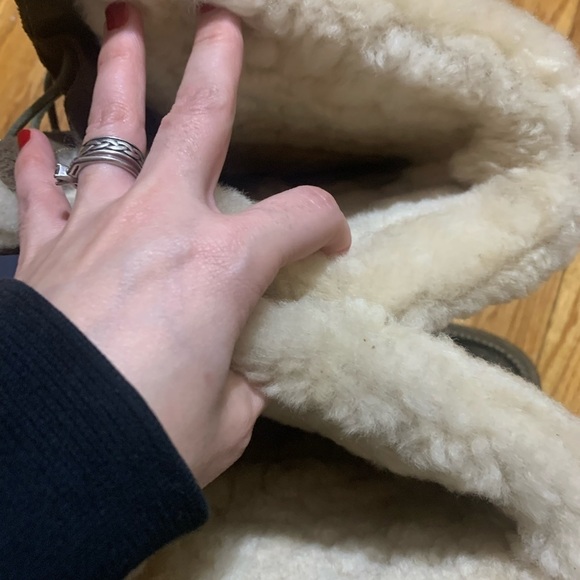 BEARPAW SIREN 1235W Suede Leather Shearling Fur Lace Up Boots Women’s 8 - Picture 8 of 11